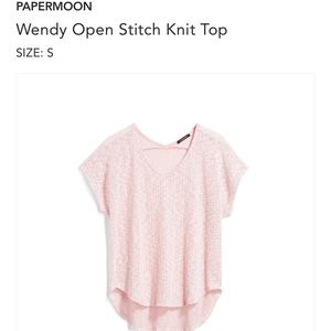 Papermoon Wendy Open Stitch knit top- size small.